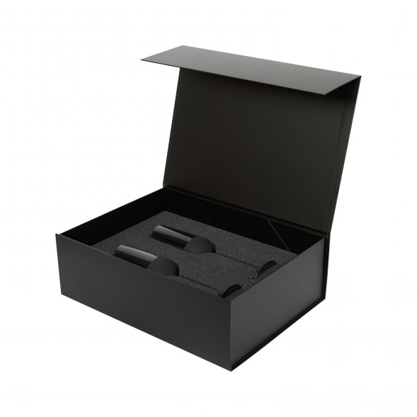 Подарочный набор 2 бокала для шампанского Black Edition в черной коробке 
