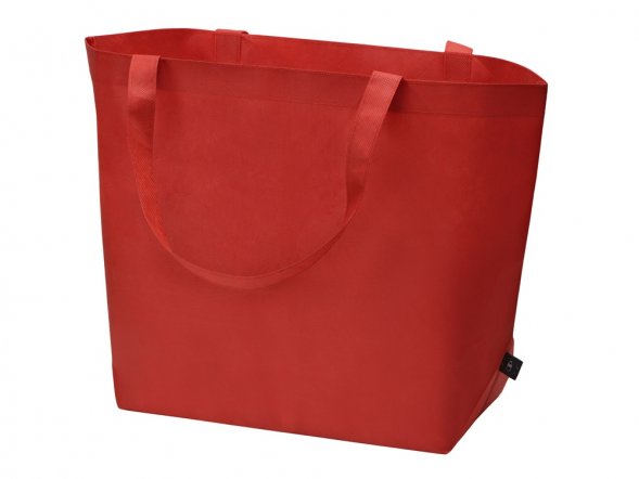 Сумка Reviver с донной складкой из нетканого переработанного материала RPET, красный 