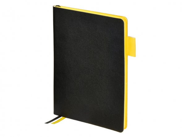 Ежедневник недатированный А5 Boston, черный (желтый обрез) 