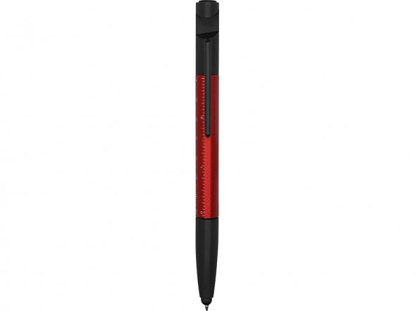 Ручка-стилус металлическая шариковая многофункциональная (6 функций) Multy, красный 