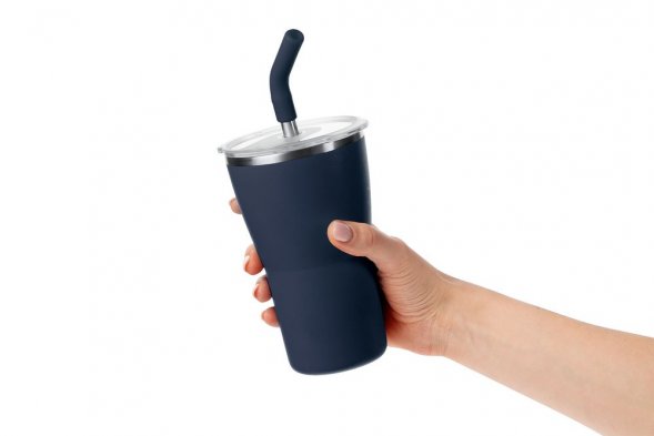 Термостакан Sapporo без логотипа, темно-синий 