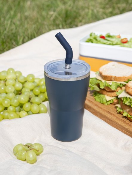 Термостакан Sapporo без логотипа, темно-синий 