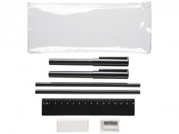 Набор Mindy: ручки шариковые, карандаши, линейка, точилка, ластик, черный