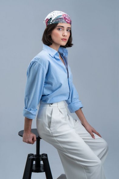 Платок шелковый Delicate, пионы 