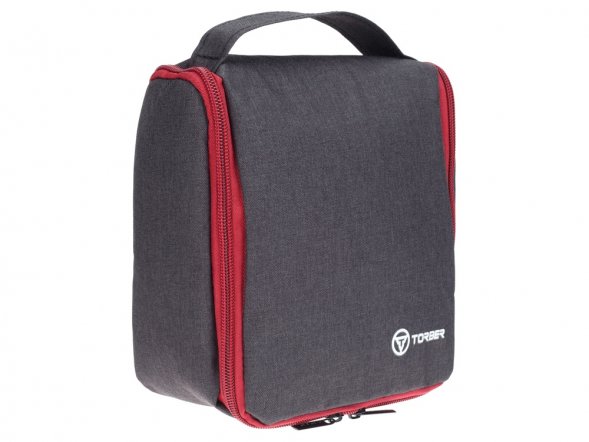 Несессер TORBER, дорожный, чёрный/бордовый, полиэстер 300D, 20 х 18 х 8 см 