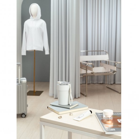 Термокружка вакуумная Monaco, белая 