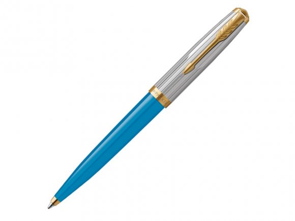 Шариковая ручка Parker 51 Premium Turquoise GT стержень: M, цвет чернил: black, в подарочной упаковке. 