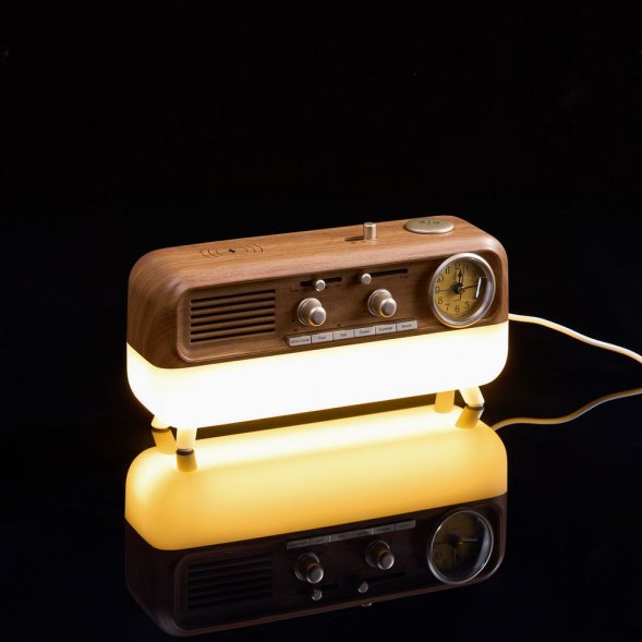 Bluetooth-колонка с беспроводной зарядкой, часами и подсветкой Multiverse, ver.2 