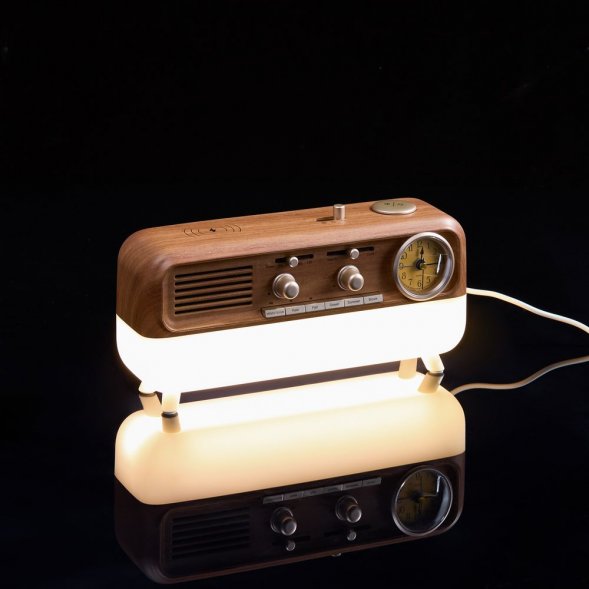 Bluetooth-колонка с беспроводной зарядкой, часами и подсветкой Multiverse, ver.2 