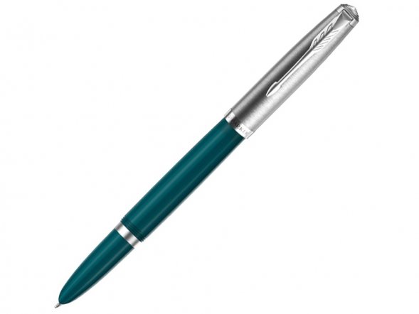 Перьевая ручка Parker 51 CORE TEAL BLUE CT, перо: F, цвет чернил: black, в подарочной упаковке. 