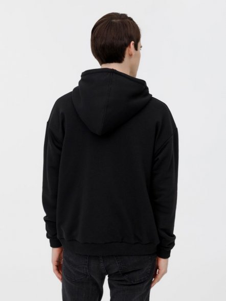 Толстовка унисекс оверсайз на молнии Zippy Terry, черная 