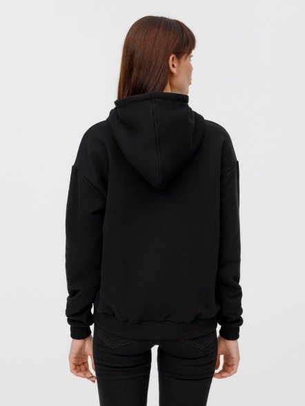 Толстовка унисекс оверсайз на молнии Zippy Terry, черная 