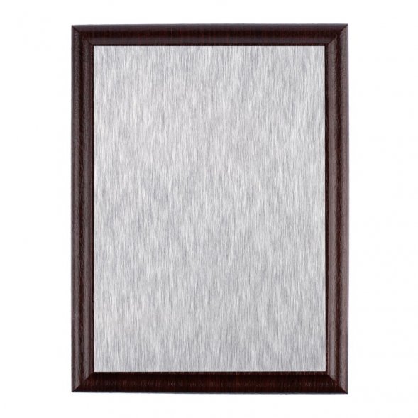 Плакетка Plaque, малая, вишня с серебристой пластиной 