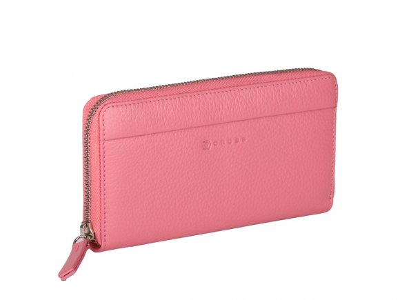 Кошелёк Cross Colors Flamingo, кожа наппа, фактурная, цвет розовый 