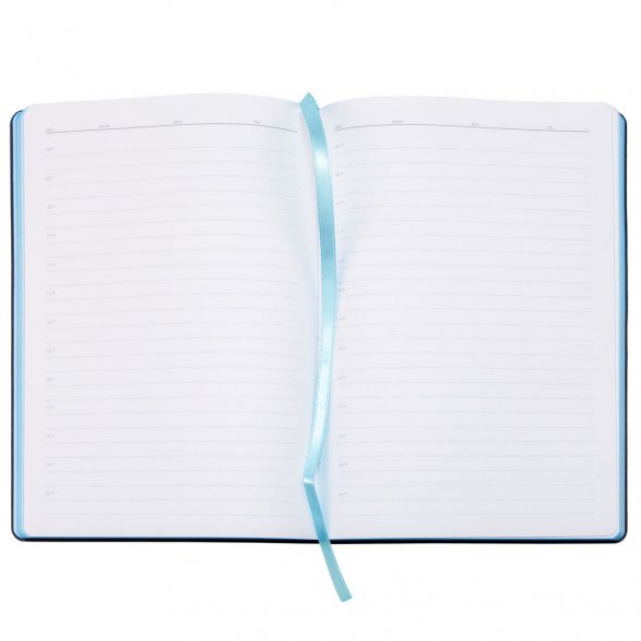 Ежедневник Bookmark, недатированный, черный с голубым 