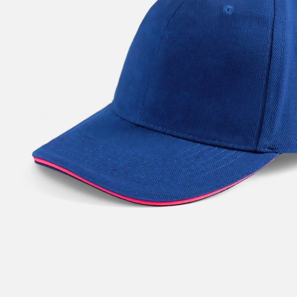 Бейсболка Buffalo, ярко-синяя (royal) с неоново-розовым 