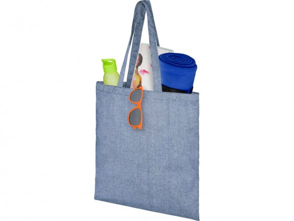Сумка-тоут Pheebs из переработанного хлопка 150 г/м2, синий меланж 