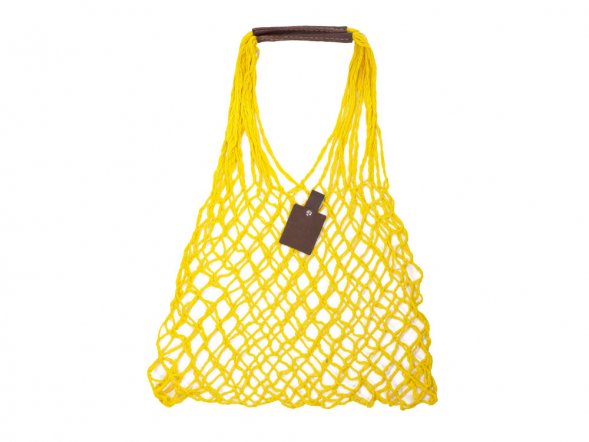 Авоська Dream L наплечная 25 литров с кожаными ручками, желтый 
