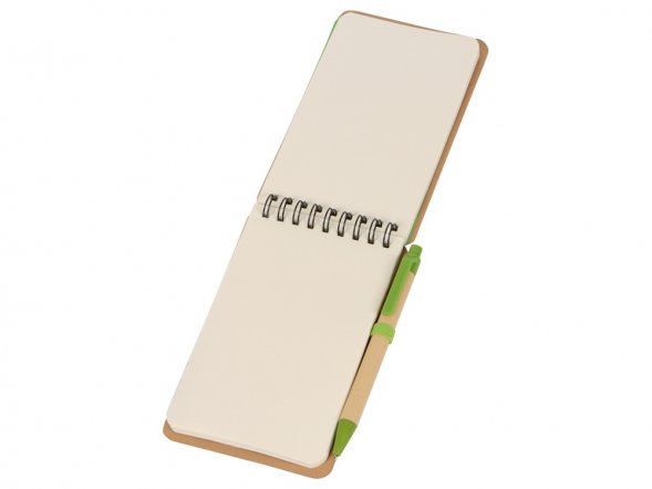 Набор канцелярский с блокнотом и ручкой Masai, зеленое яблоко 