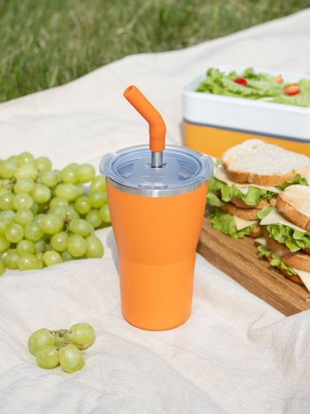 Термостакан Sapporo без логотипа, оранжевый 