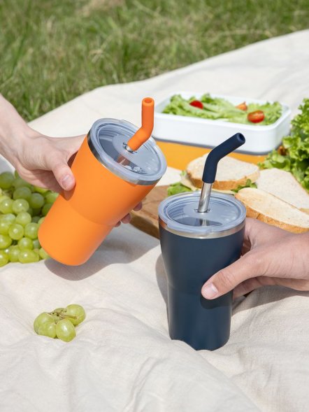 Термостакан Sapporo без логотипа, оранжевый 