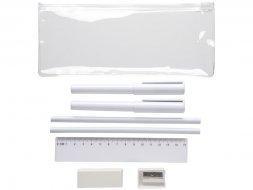 Набор Mindy: ручки шариковые, карандаши, линейка, точилка, ластик, белый