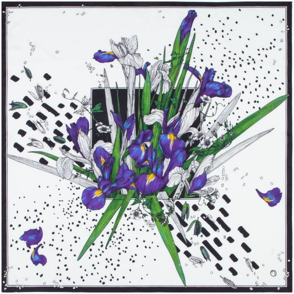Платок шелковый Delicate, ирисы 