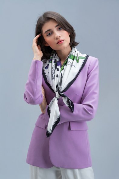 Платок шелковый Delicate, ирисы 