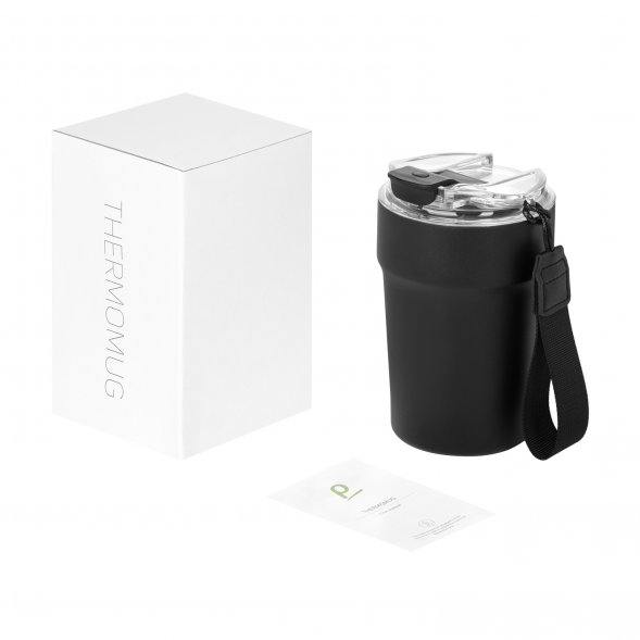 Термокружка вакуумная Monaco, черная 