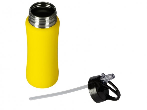 Бутылка для воды Bottle C1, сталь, soft touch, 600 мл, желтый 