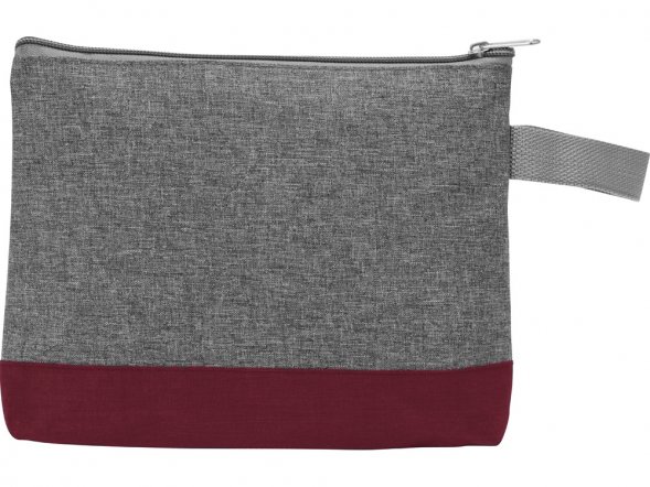 Косметичка двухцветная Trivium, серый/бордовый 
