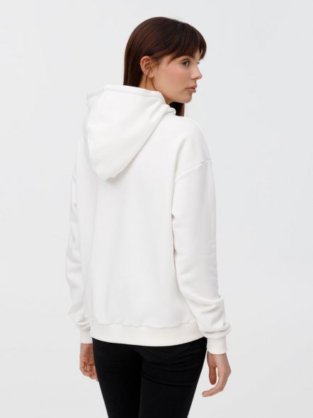 Толстовка унисекс оверсайз на молнии Zippy Terry, белая 