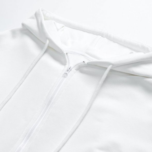 Толстовка унисекс оверсайз на молнии Zippy Terry, белая 