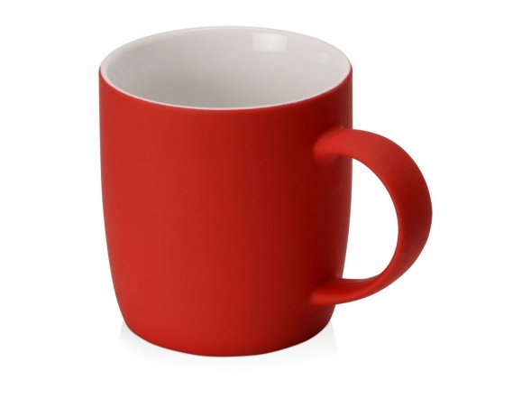 Кружка с покрытием soft-touch Dalgona, красный 
