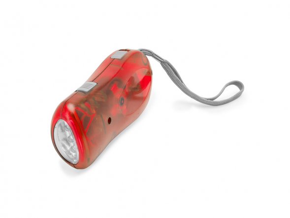 Фонарик BRILL с 3 светодиодами и динамо-зарядкой, красный 