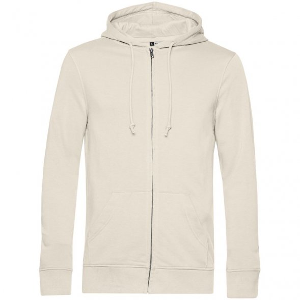 Толстовка на молнии с капюшоном унисекс BNC Inspire (Organic), молочно-белая 