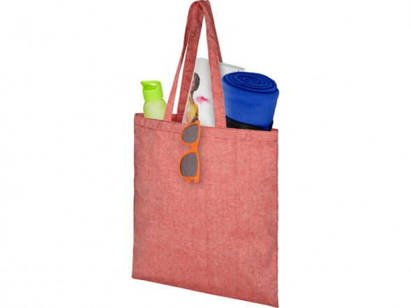 Сумка-тоут Pheebs из переработанного хлопка 150 г/м2, красный меланж 