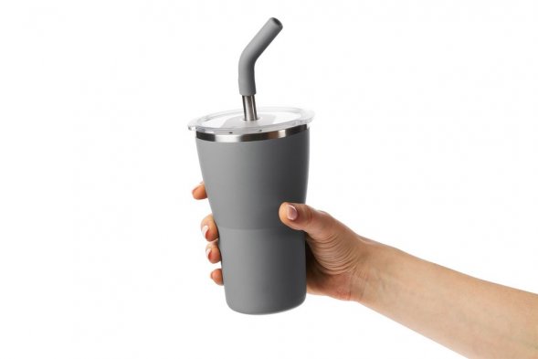 Термостакан Sapporo без логотипа, серый 