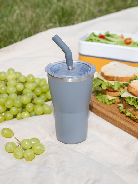 Термостакан Sapporo без логотипа, серый 