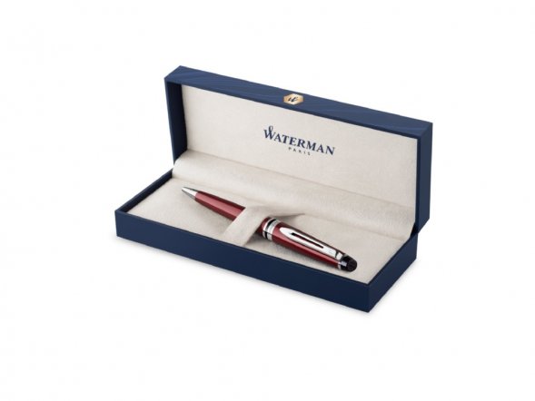 Шариковая ручка Waterman Expert Dark Red Lacquer CT Black, стержень: M, цвет чернил: blue. 