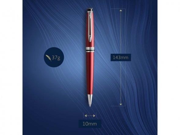Шариковая ручка Waterman Expert Dark Red Lacquer CT Black, стержень: M, цвет чернил: blue. 