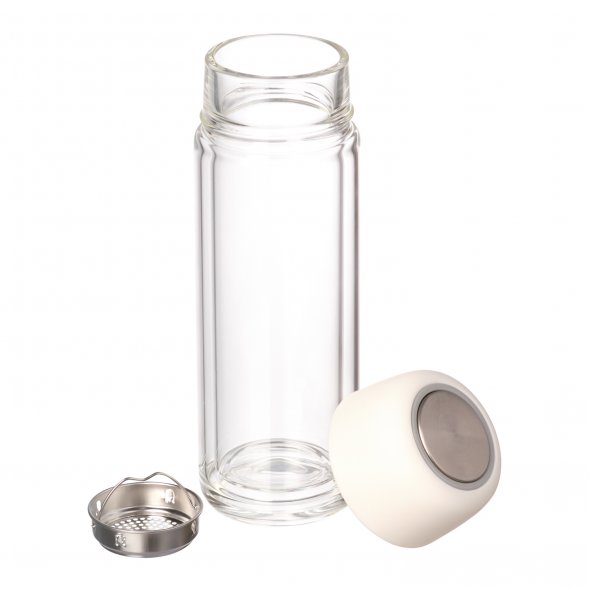 Бутылка стеклянная с двойными стенками Bianca, белая 