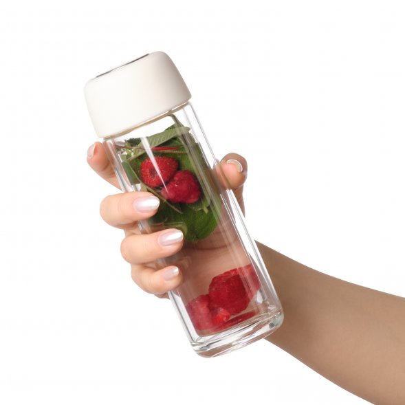 Бутылка стеклянная с двойными стенками Bianca, белая 