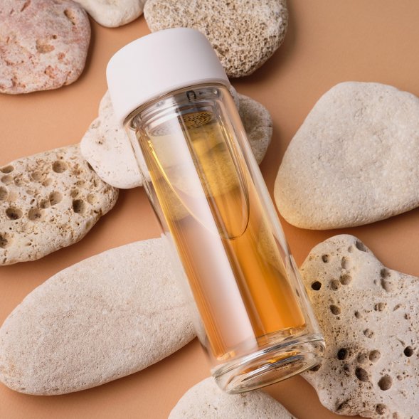 Бутылка стеклянная с двойными стенками Bianca, белая 