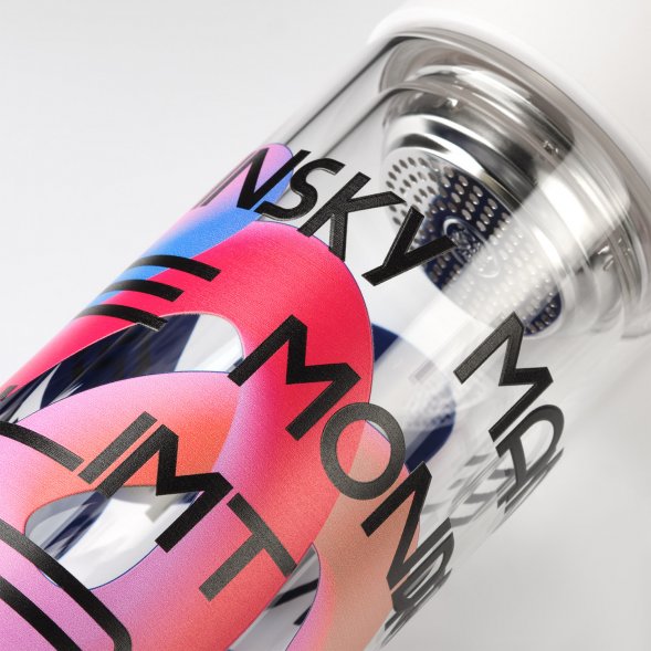 Бутылка стеклянная с двойными стенками Bianca, белая 