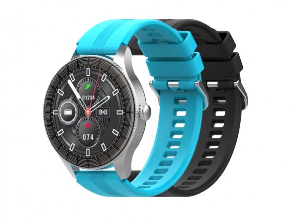 Умные часы HIPER IoT Watch GTR, черный/голубой 