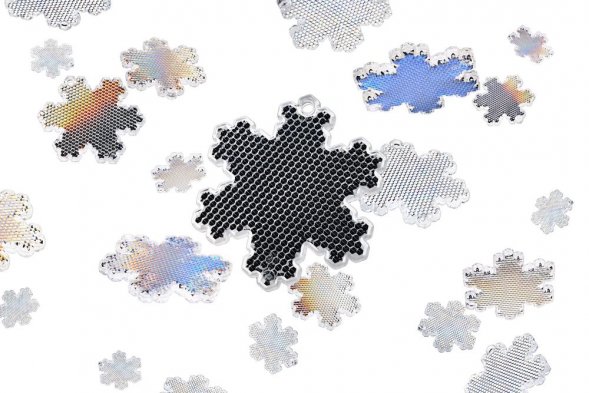 Пешеходный светоотражатель «Снежинка», синий 