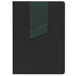Ежедневник Bookmark, недатированный, черный с зеленым