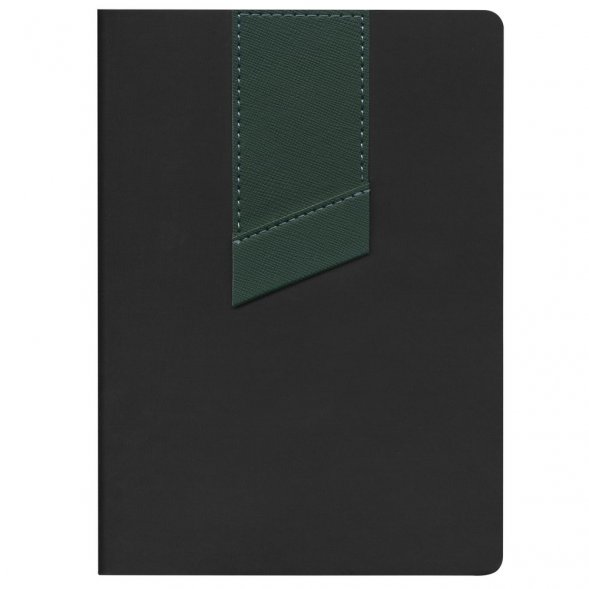 Ежедневник Bookmark, недатированный, черный с зеленым 