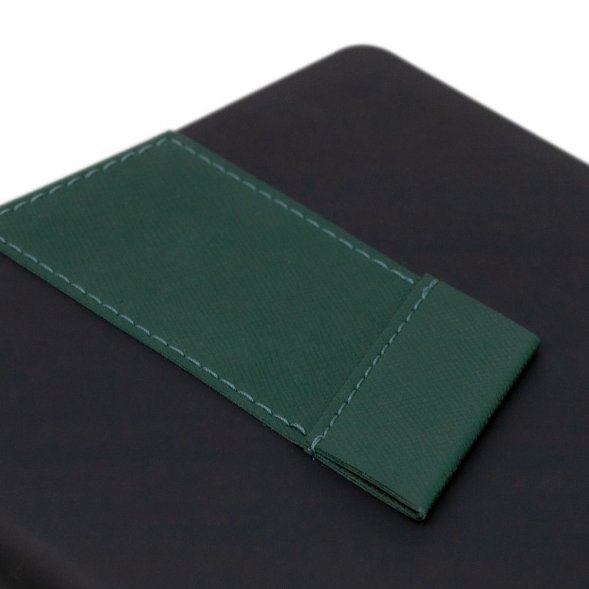 Ежедневник Bookmark, недатированный, черный с зеленым 